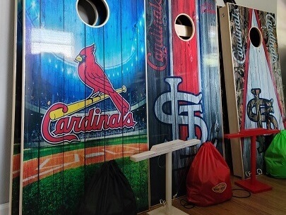 St. Louis Cardinals custom built and hand painted cornhole boards