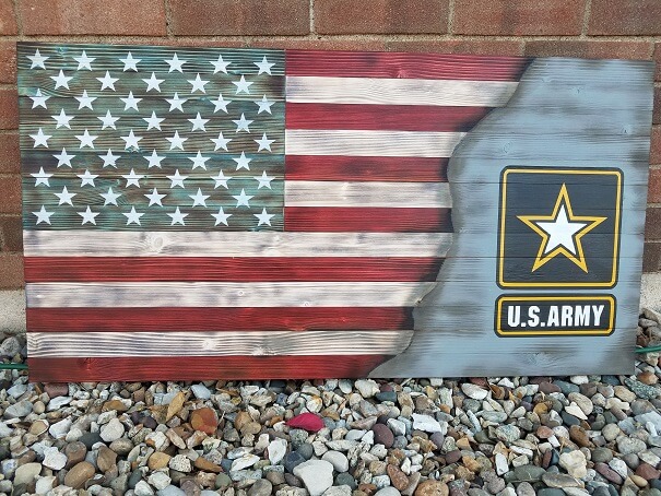 This United States Army flag measures 19.5" X 37". Hanging bracket on backside makes mounting simple and easy. 