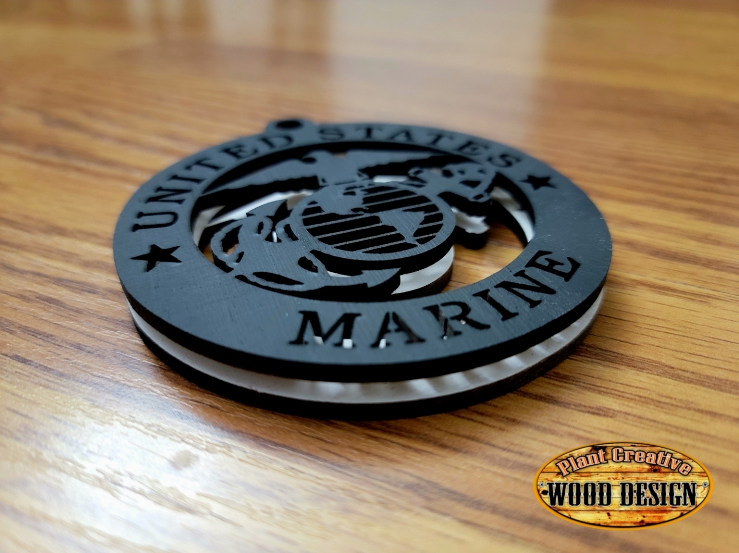 ~3.85 layered US Marines ornament. 